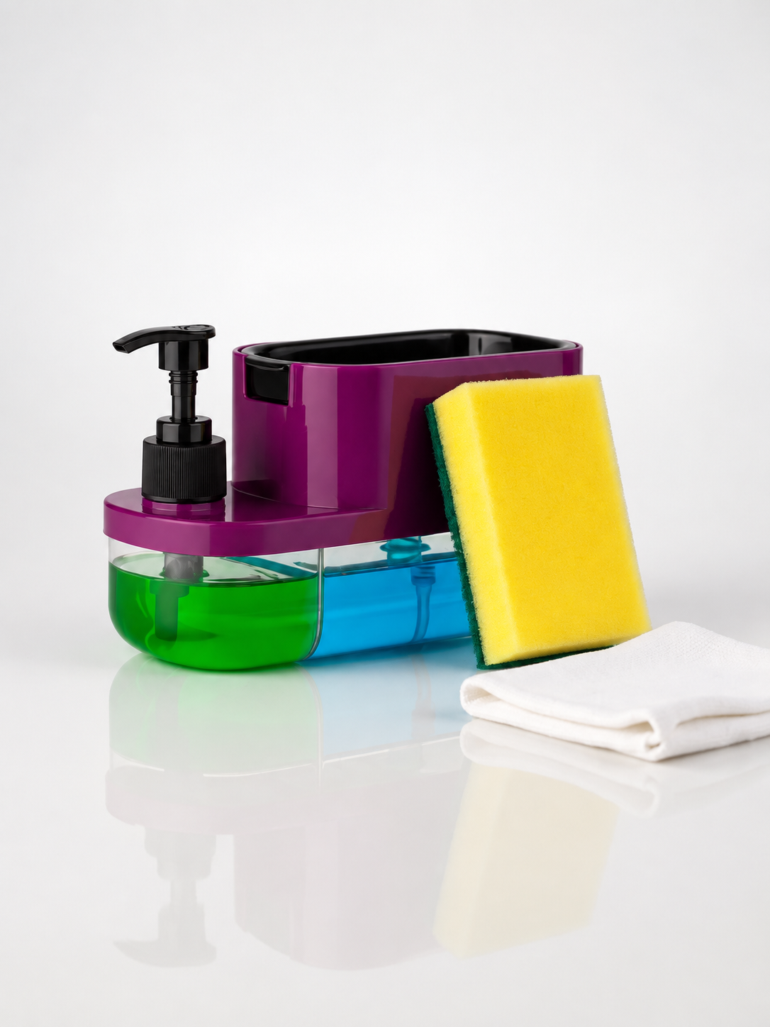 3-in-1 Kitchen Soap Dispenser with Sponge Holder